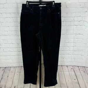 Lands’ End Black Corduroy Straight Leg Pants Size 12